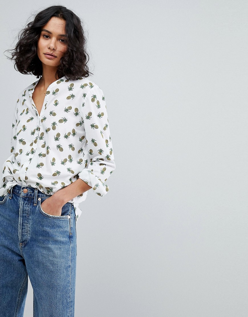 BOSS Casual Pineapple Print Shirt - White