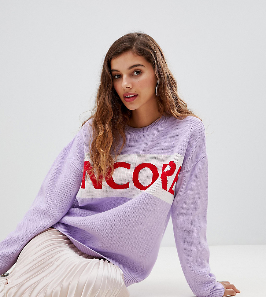 Willow & Paige oversized jumper with encore slogan