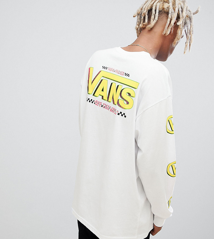 Vans long sleeve t-shirt with back print in white Exclusive at ASOS - White