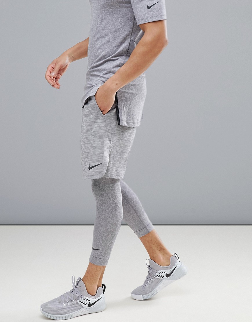 Nike Training Dry 9 Inch Marl Shorts In Grey AA1555-027 - Black