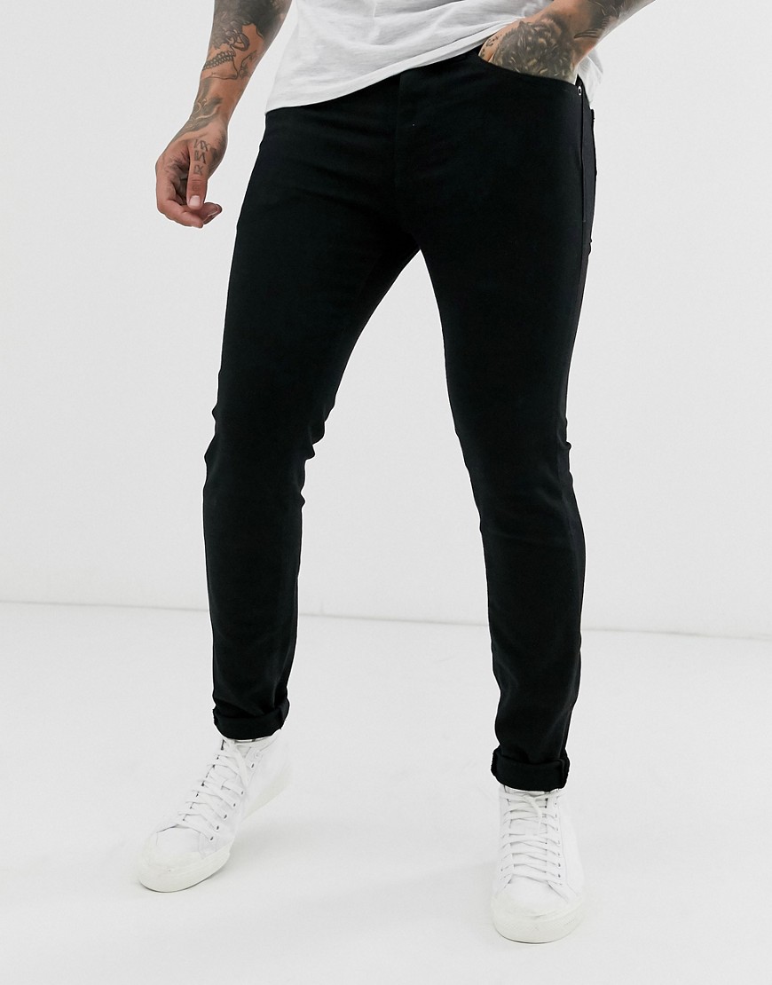 Selected Homme skinny fit organic cotton jeans in black wash