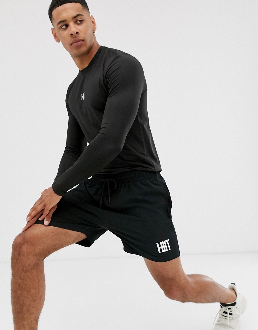 HIIT mesh graphic shorts in black