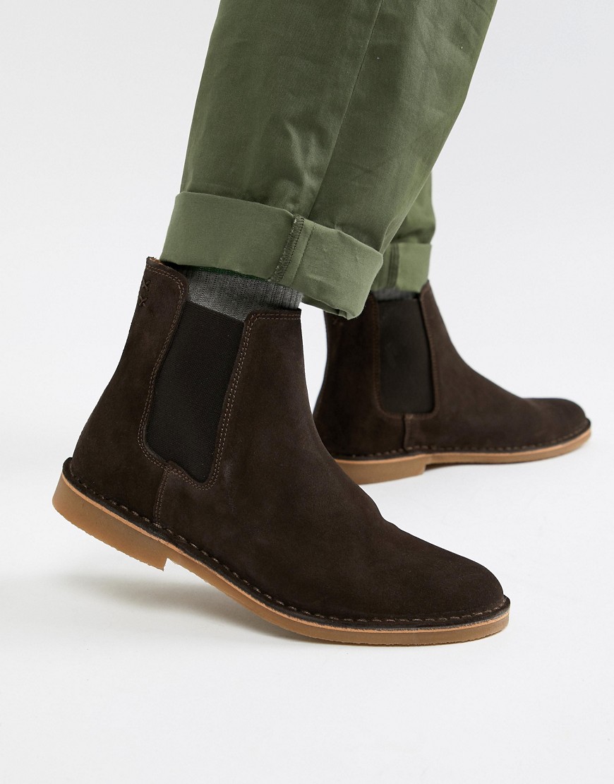 Selected Homme suede chelsea boot on crepe sole