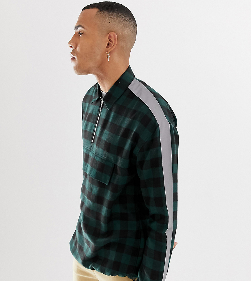 COLLUSION Tall check over shirt with reflective tape