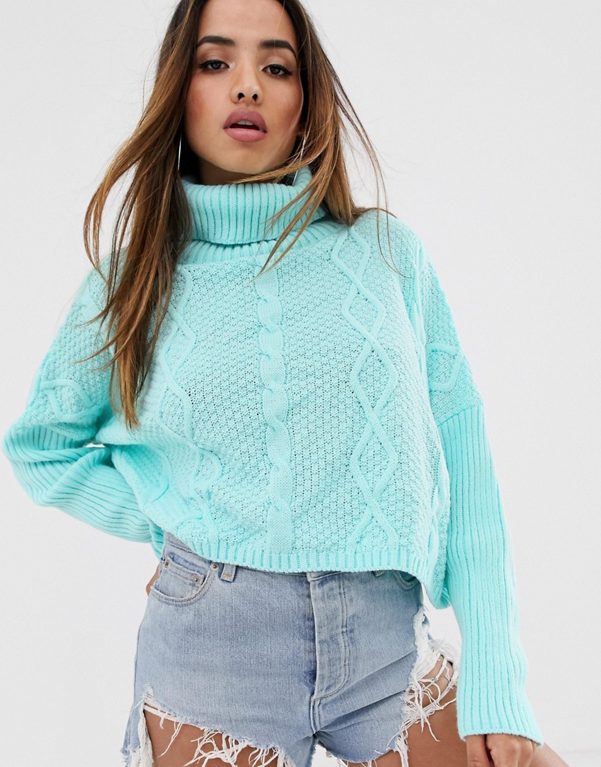 In The Style Cable Knit Cropped Jumper