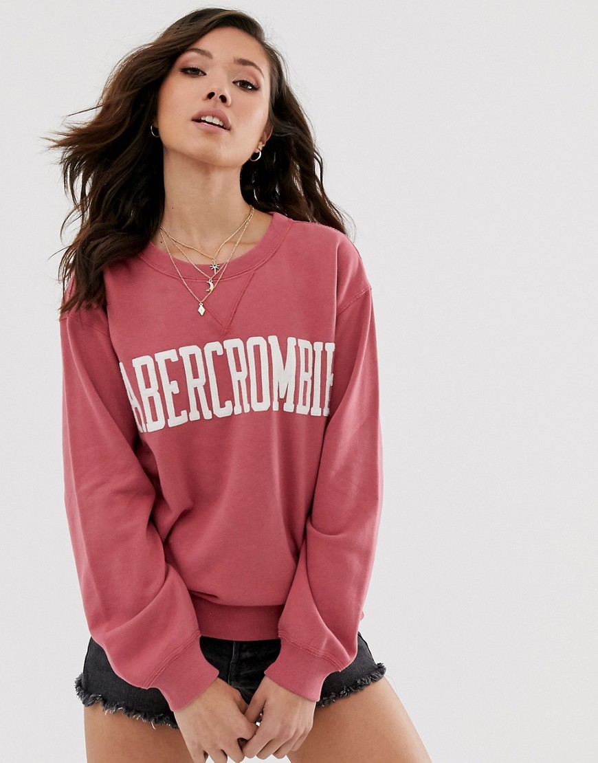 Abercrombie & Fitch logo sweatshirt in red