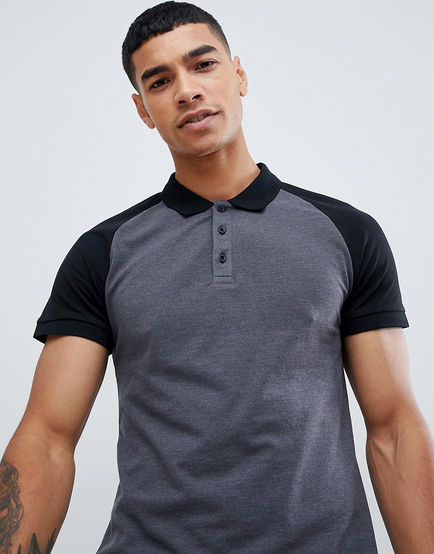 Pier One Contrast Polo In Grey