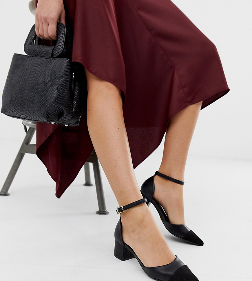 Oasis heeled shoes with ankle strap in black