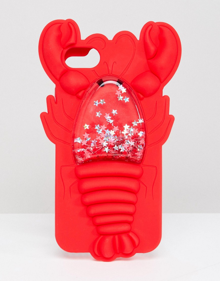 Skinnydip Red Lobster Squeezy Glitter Silicon iPhone Case 6/7/8/s - Red