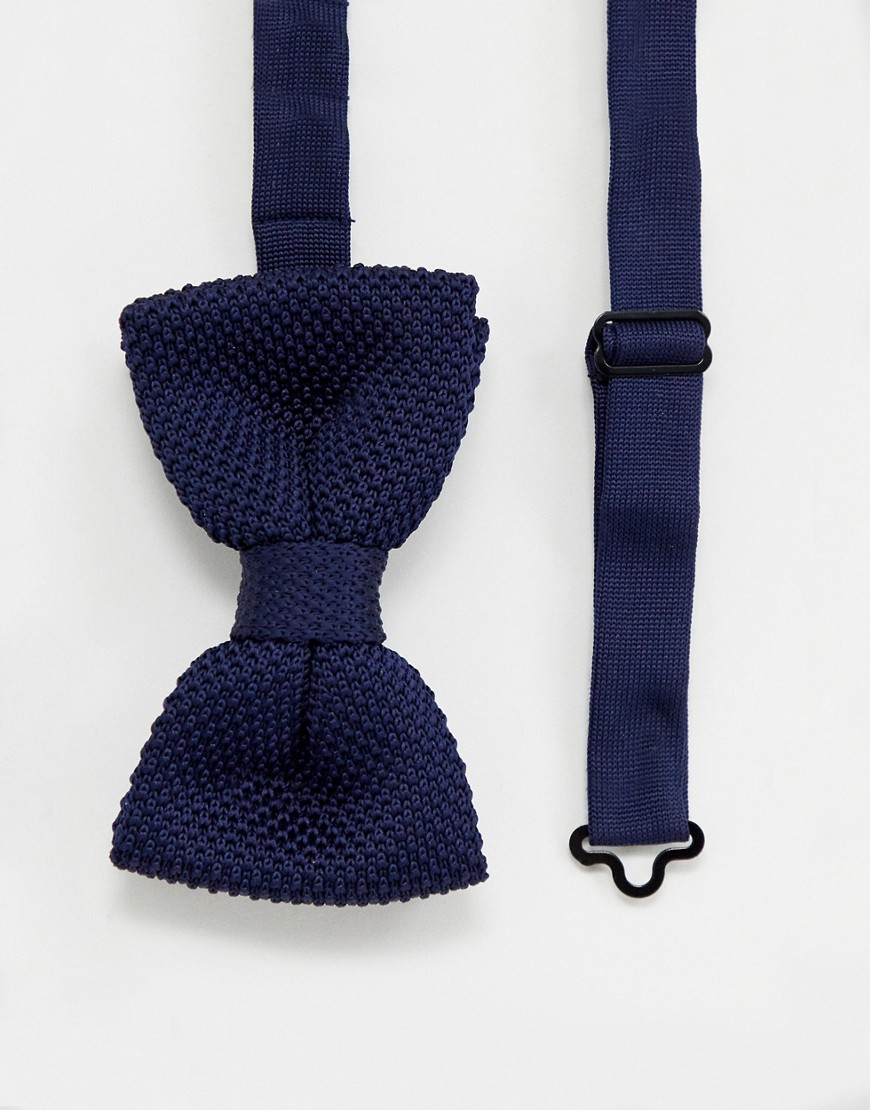 Devils Advocate Navy Knitted Bow Tie