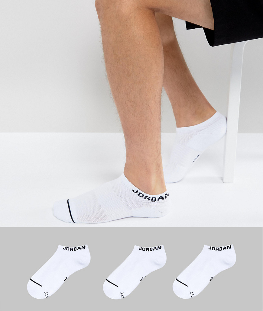 Nike Jordan 3 Pack Trainer Socks In White SX5546-100 - White