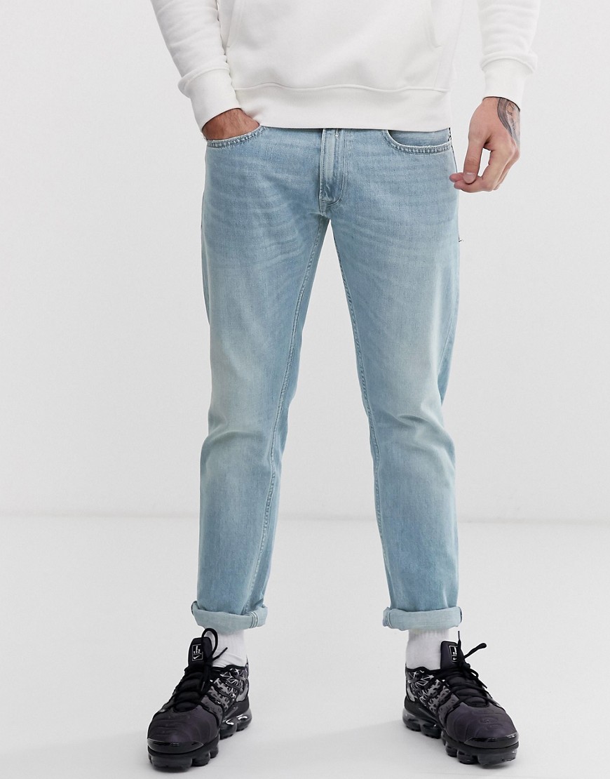 Replay Rob straight tapered fit jeans in light wash