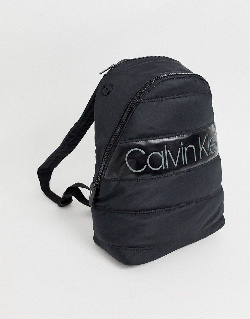 Calvin Klein Puffer logo backpack in black