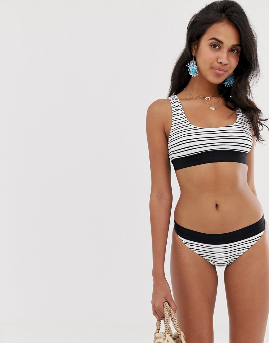 French Connection sport stripe bikini bottom