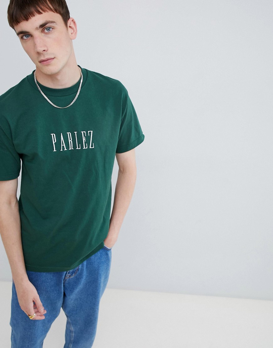 Parlez T-Shirt With Embroidered Logo In Green