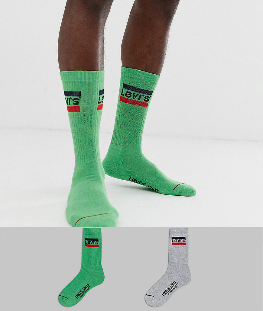 Levi's 2 pack logo crew socks