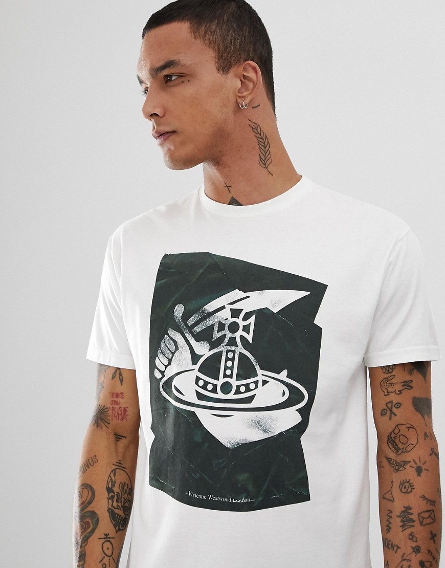 Vivienne Westwood organic cotton t-shirt in white with large orb print