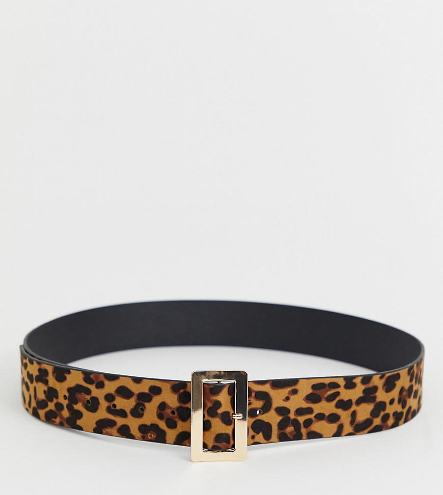 ASOS DESIGN Curve wide leopard waist & hip belt