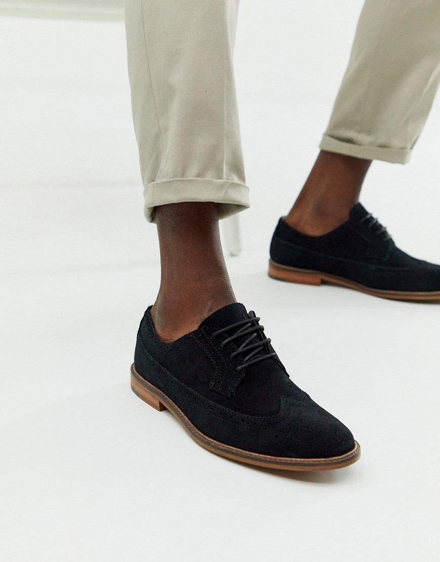 Burton Menswear shoe in black suede