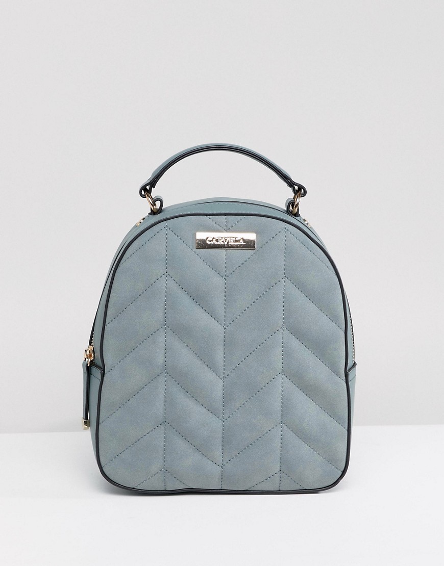 Carvela Mini Quilted Backpack - Grey