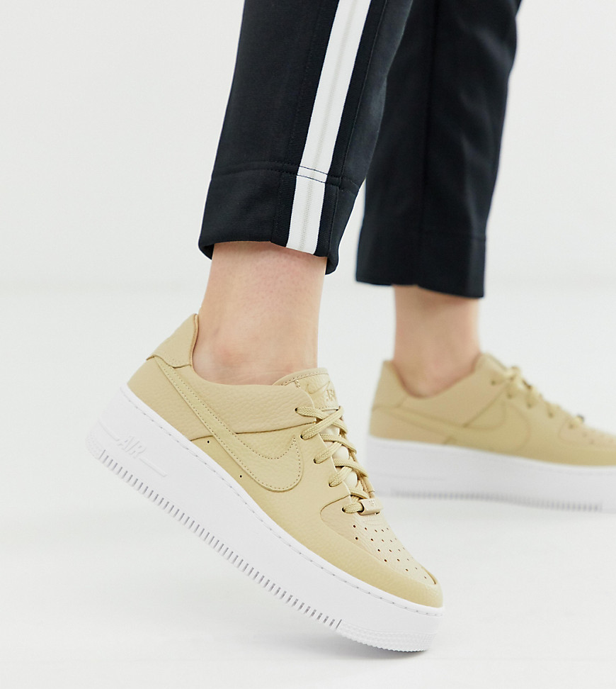 Nike Air Force 1 sage trainers in beige