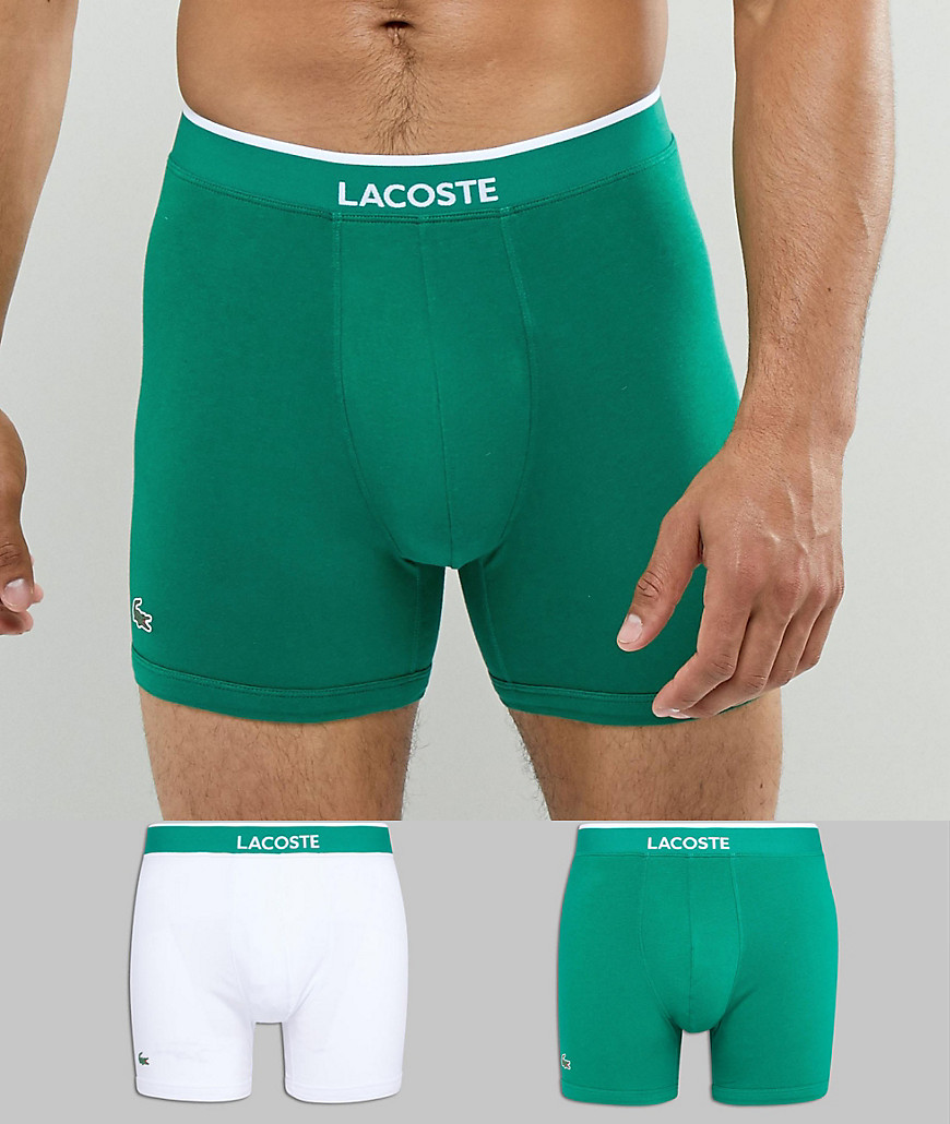 Lacoste Colours 2 pack trunks in cotton stretch