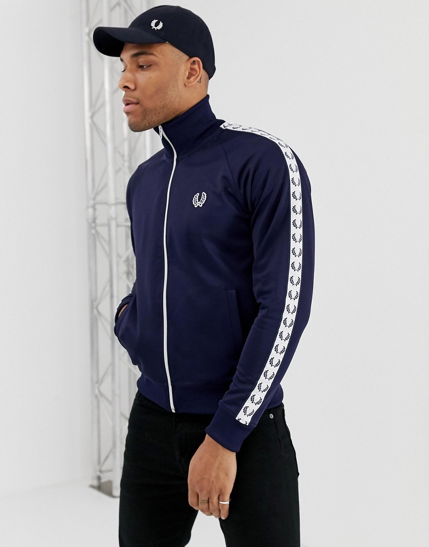 Fred Perry Taped Track Jacket In Navy - Navy | ModeSens