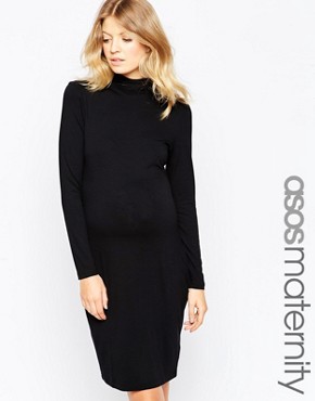 ASOS Maternity High Neck Body-Conscious Dress With Long Sleeves