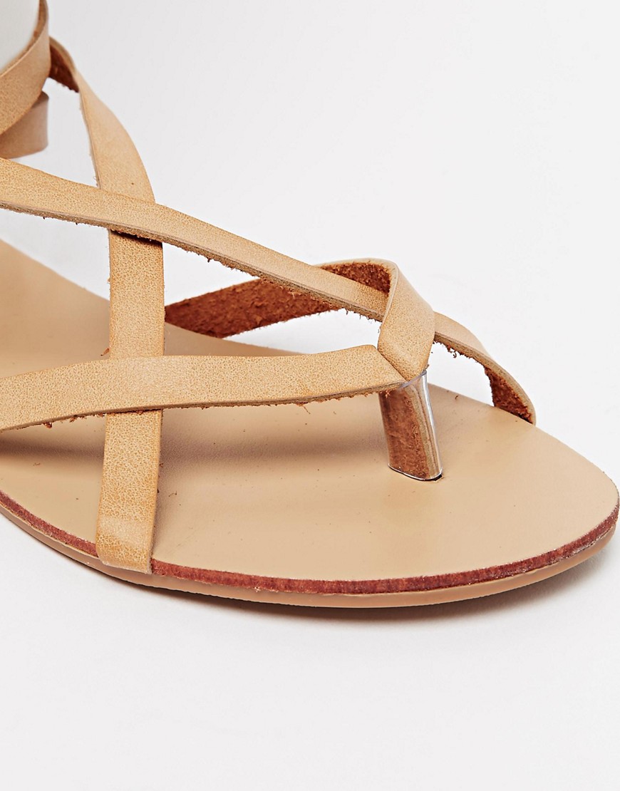 Glamorous | Glamorous Tan Strap Flat Gladiator Sandals at ASOS