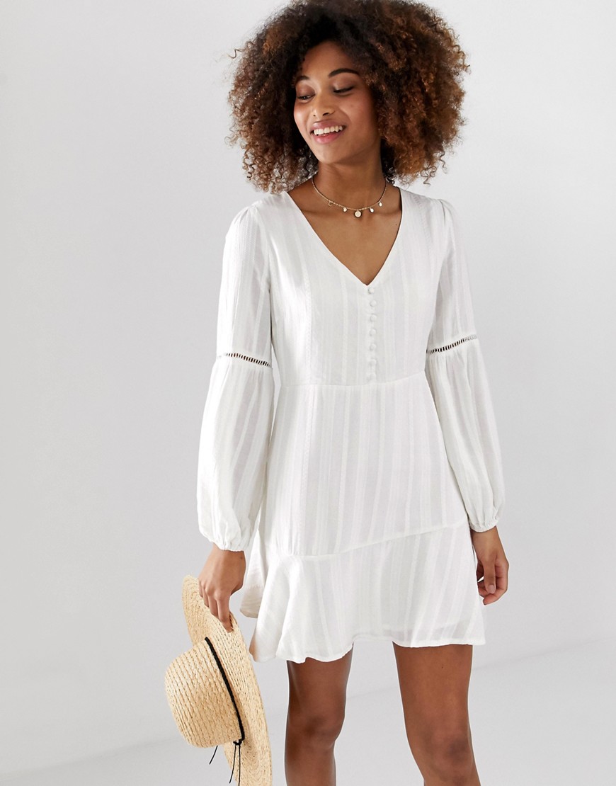 Gilli smock dress with button front detail