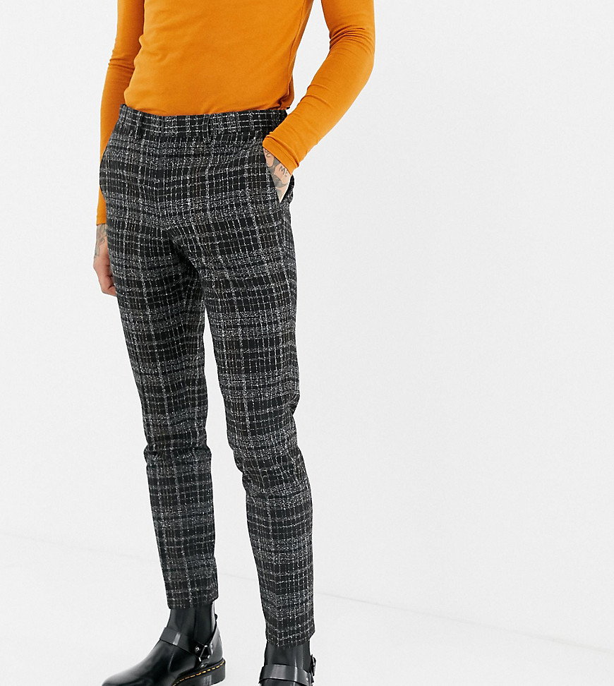 Heart & Dagger skinny suit trouser in textured check