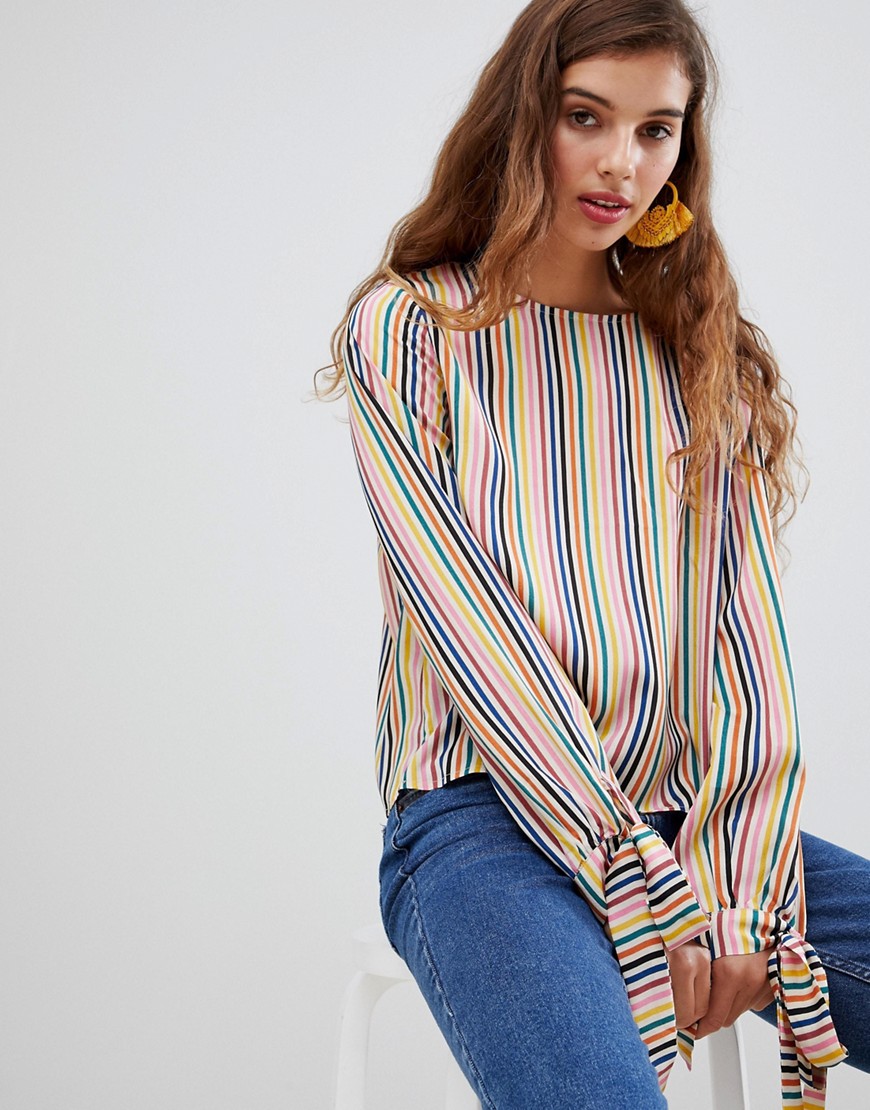Willow & Paige rainbow stripe blouse