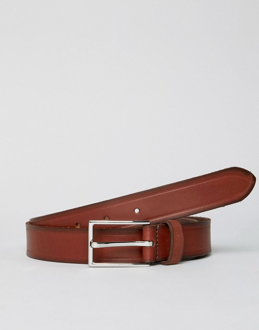 Esprit Slim Leather Smart Belt In Brown