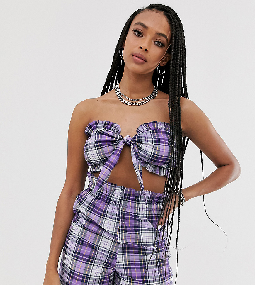 Reclaimed Vintage inspired check bandeau top