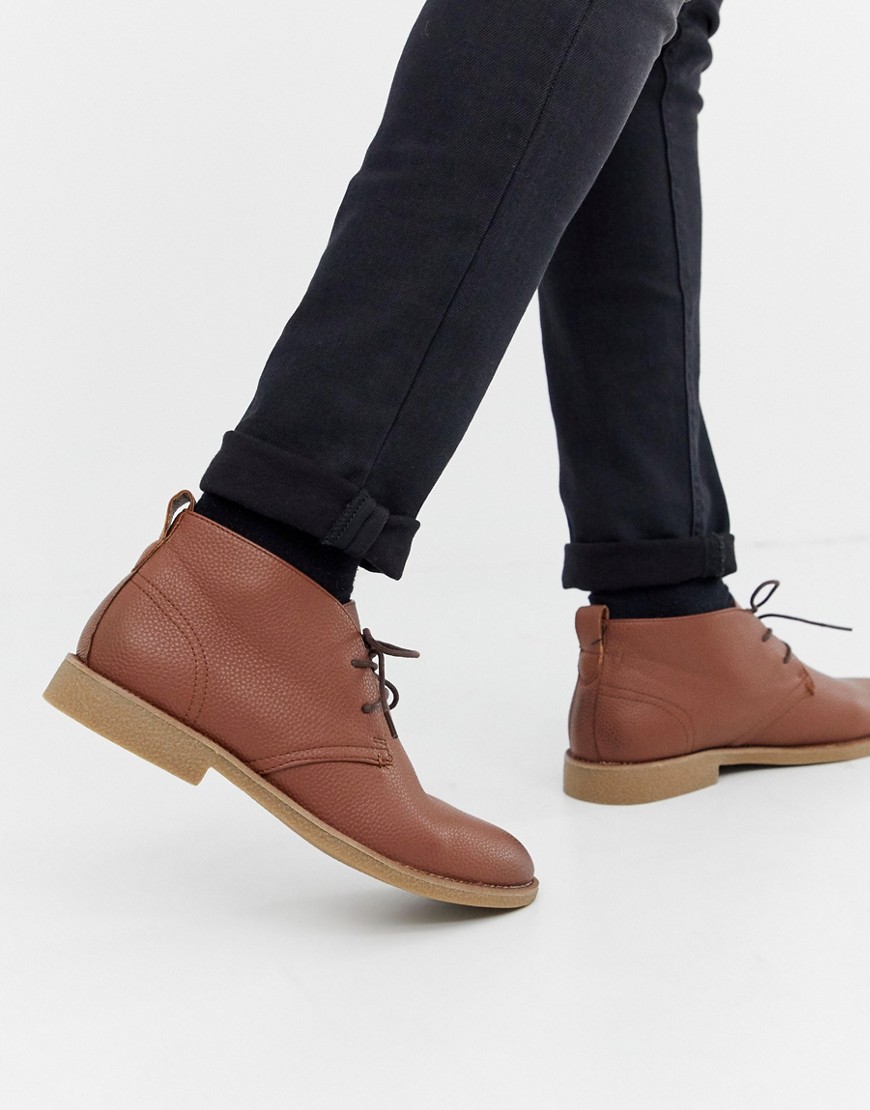 New Look faux leather desert boots in tan