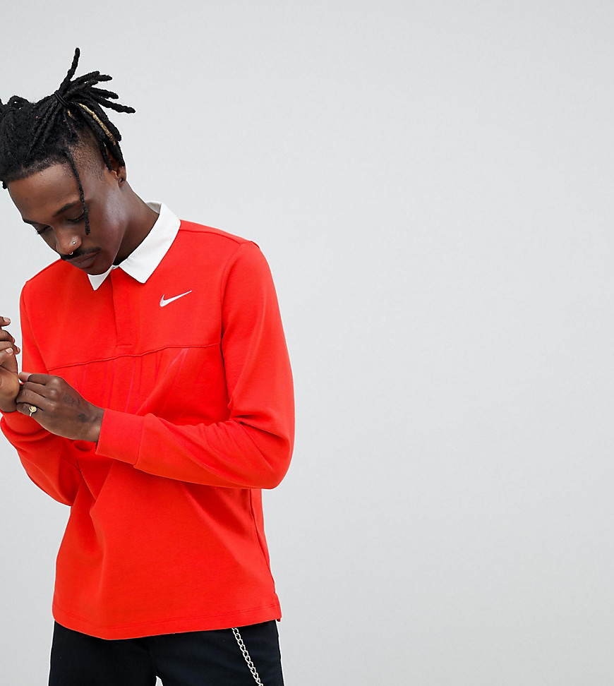 Nike SB Long Sleeve Polo Shirt In Red Exclusive at ASOS