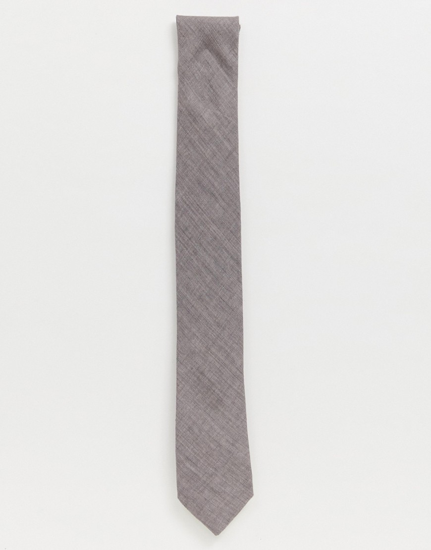 Twisted Tailor linen tie in grey