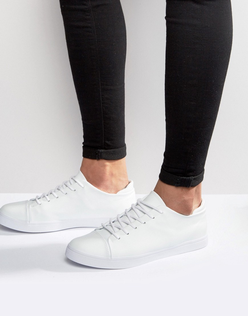 Белые кроссовки с отделкой носка ASOS DESIGN - Белый 