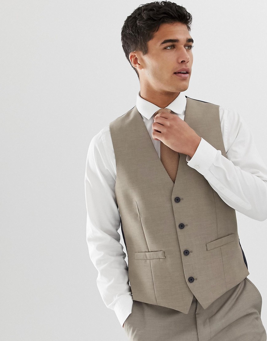 French Connection slim fit plain waistcoat