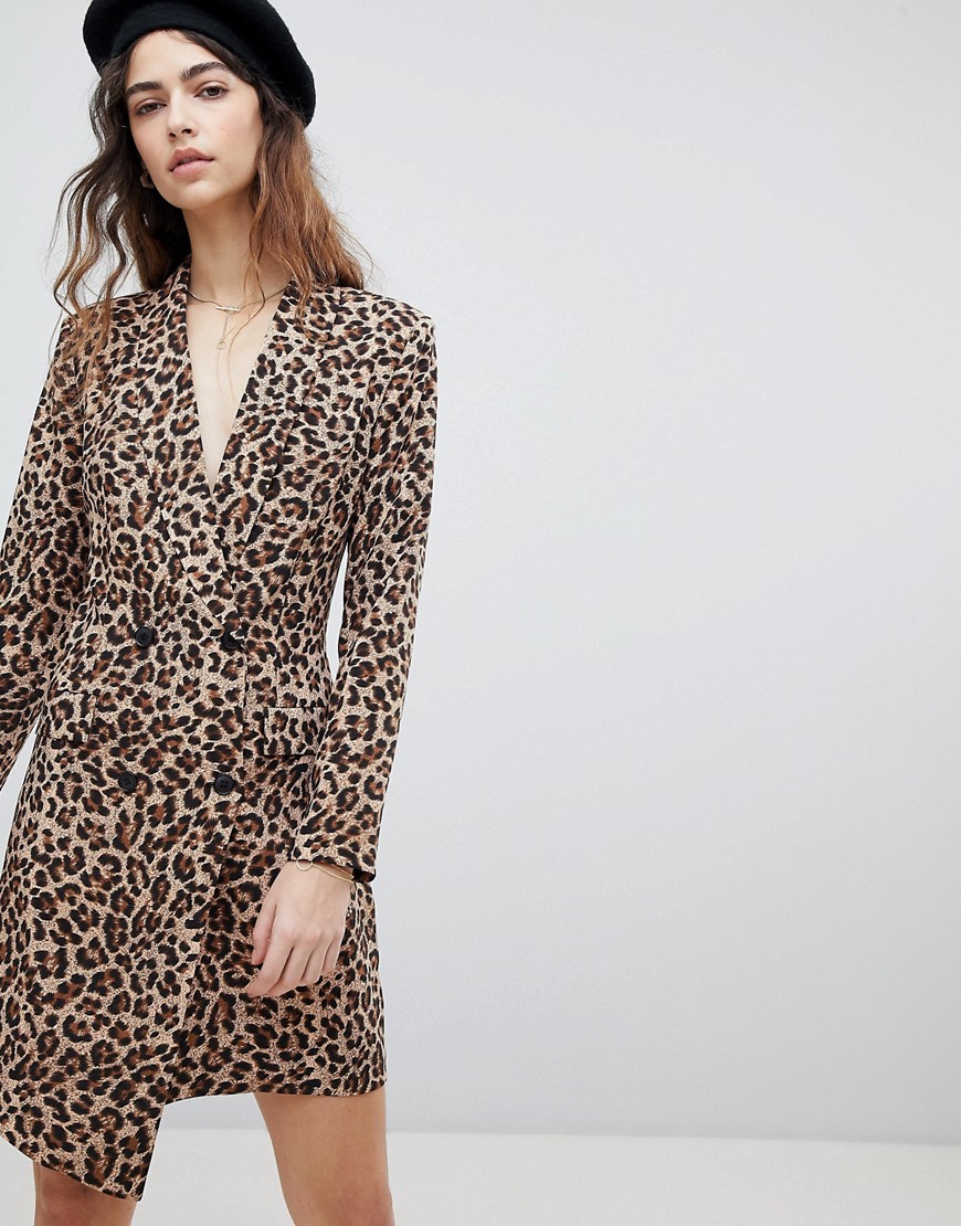 Unique 21 Tuxedo Dress In Leopard Print - Leopard