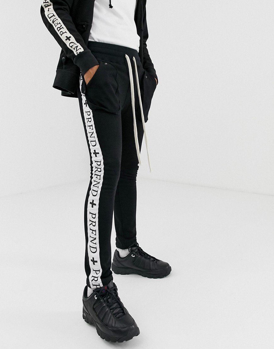 Profound Aesthetic Track Stripe Sweatpants In Black - Black | ModeSens