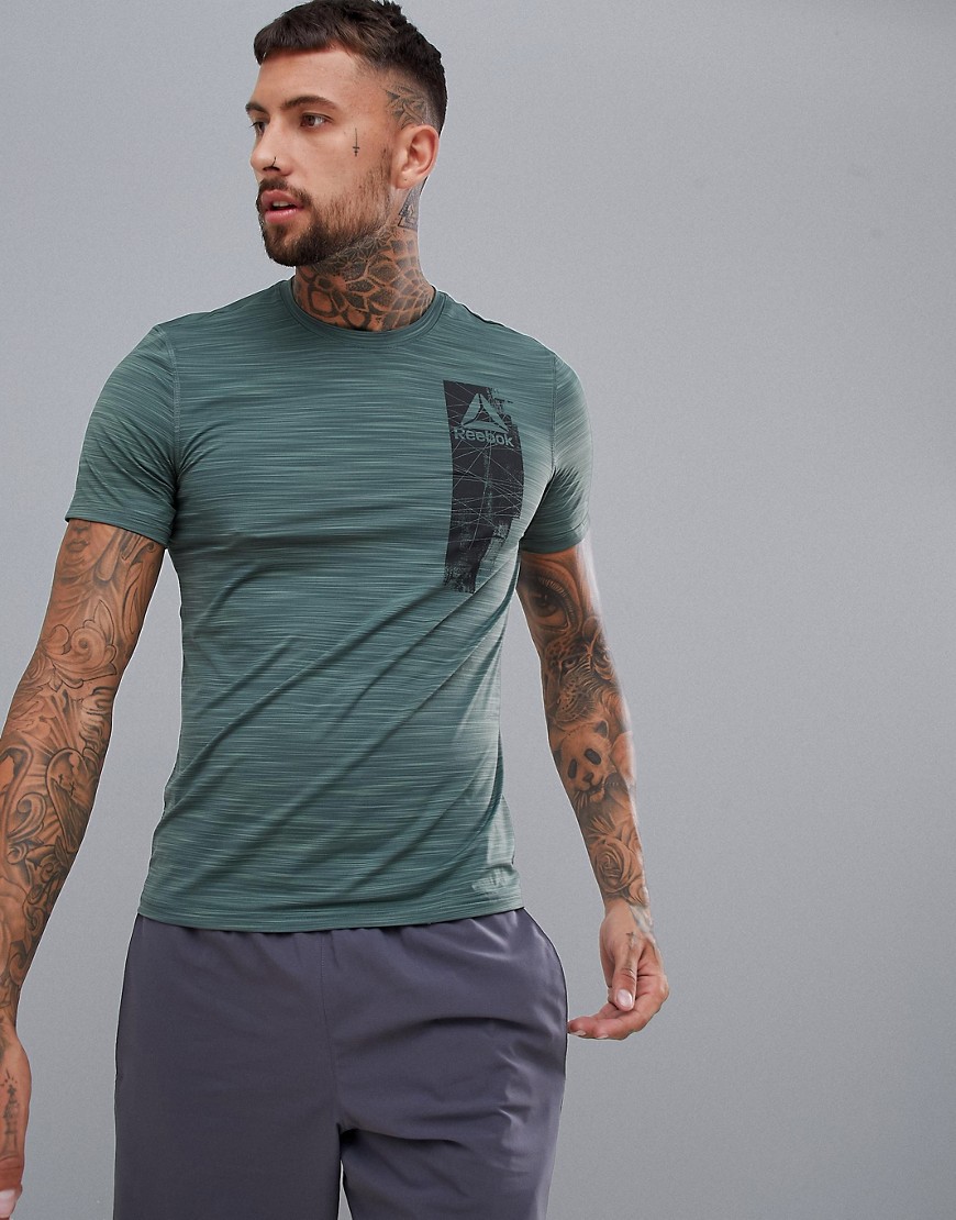 Reebok Training Work Out Ready Graphic T-Shirt In Green CY3605