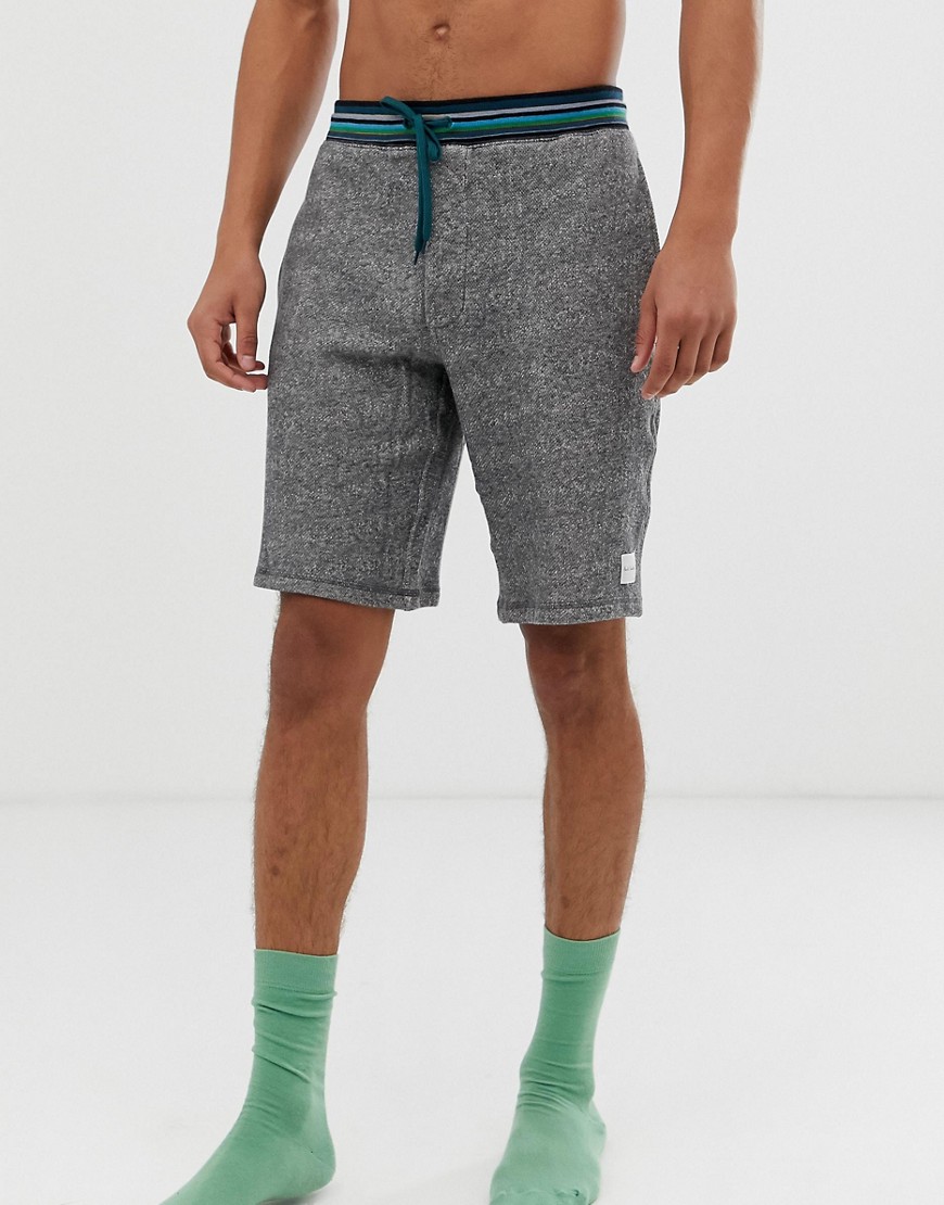 Paul Smith lounge jersey short with stripe waistband in grey