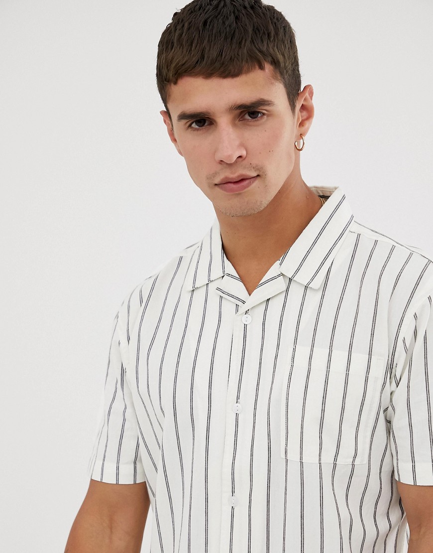 Bellfield regular fit shirt in white stripe