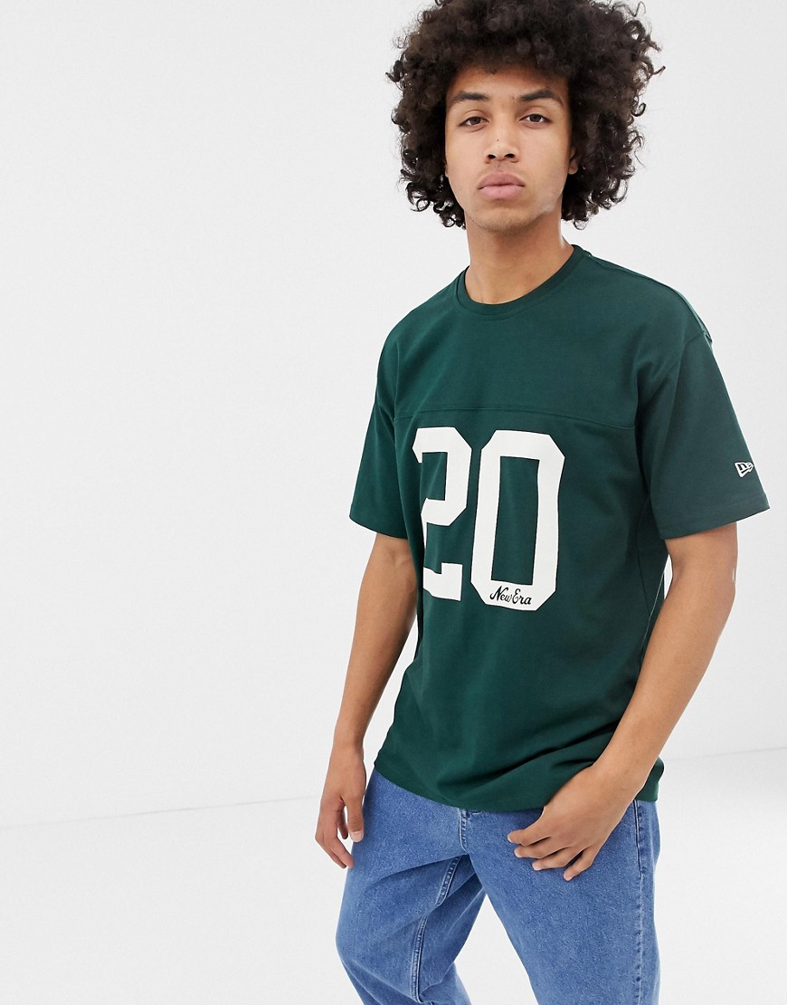 New Era Oversized Baseball T-Shirt With Chest Logo In Green