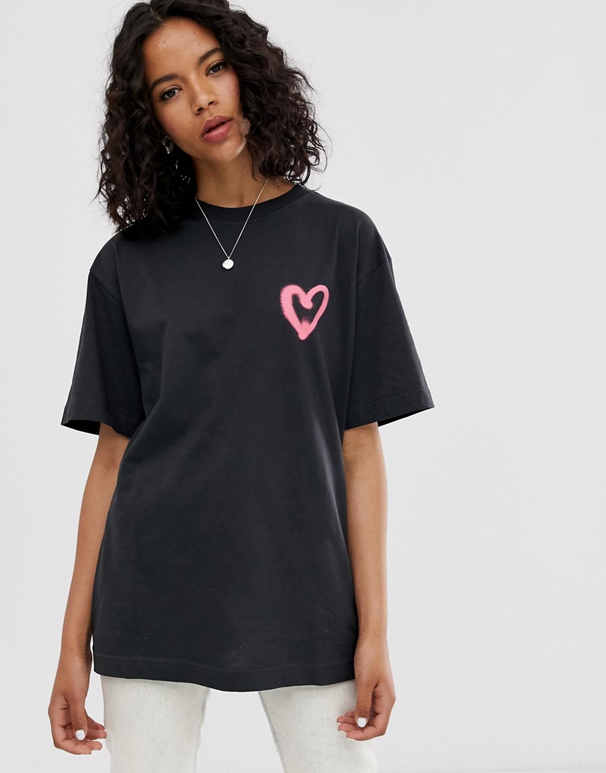 Cheap Monday organic cotton t-shirt with tiny heart logo