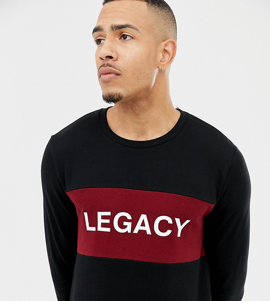 Burton Menswear Big & Tall sweatshirt in black and red