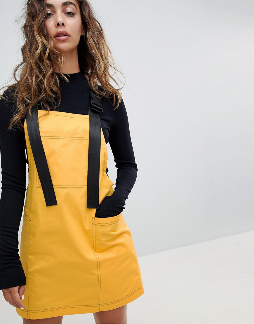 The Ragged Priest Dress With Straps And Clips - Yellow