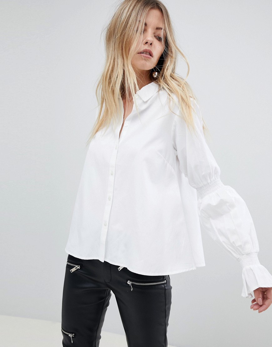 Y.A.S Shirt With Sleeve Detail - White