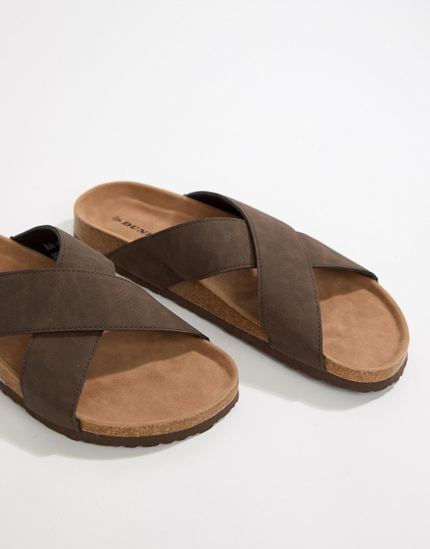 Dunlop slide sandals in brown